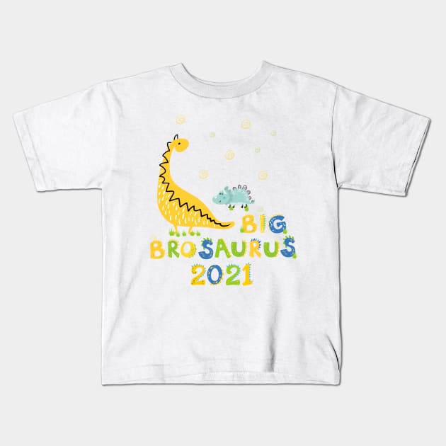 Promoted to Big brother 2021 announcing pregnancy Dinosaur Kids T-Shirt by alpmedia